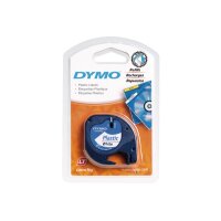 DYMO Ruban LetraTag blanc S0721660 Plastique 12mmx4m