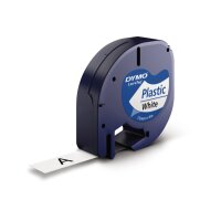 DYMO Ruban LetraTag blanc S0721660 Plastique 12mmx4m