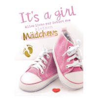 CACTUS Geburtskarte "Rosa Turnschuhe"