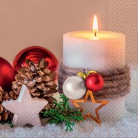 CACTUS Serviette à motif de Noël Bougies