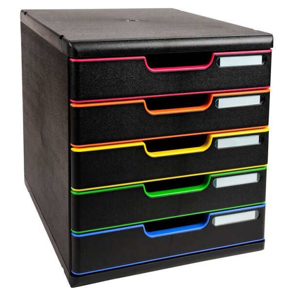EXACOMPTA Schubladenbox MODULO A4, 10 Schübe, harlekin