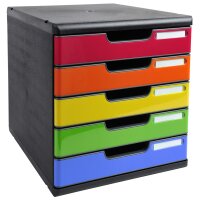 EXACOMPTA Schubladenbox MODULO A4, 10 Schübe, harlekin