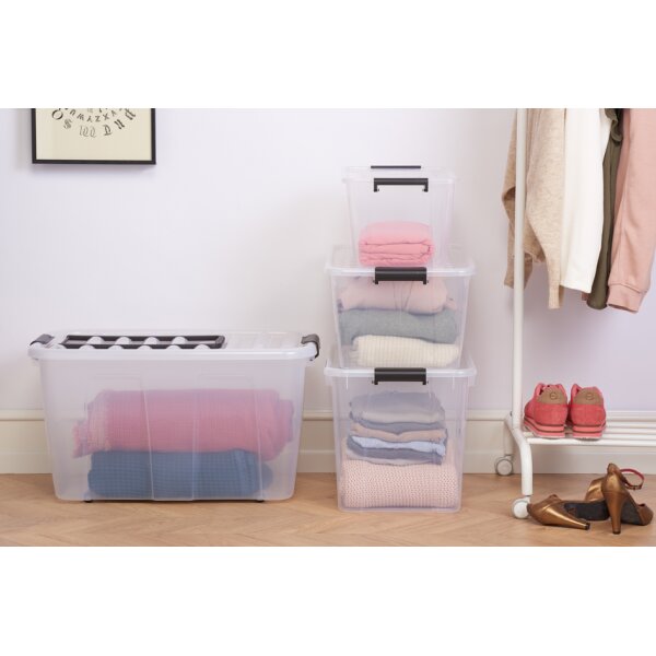 plast team Bo&icirc;te de rangement HOME BOX, 52 l, transparent