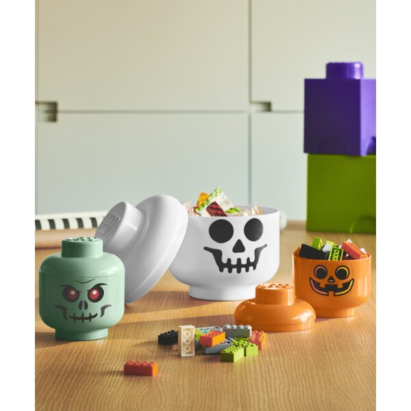 LEGO Mini-boîte en forme de tête STORAGE HEAD GREEN SKELETON