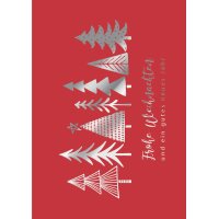 CACTUS Weihnachtskarte Silber Bäume