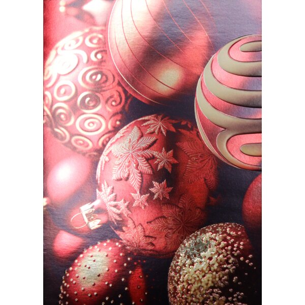 CACTUS Carte de Noël Boules de Noël rouges