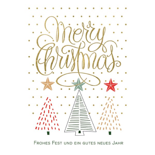 CACTUS Carte de Noël Boules de Noël rouges