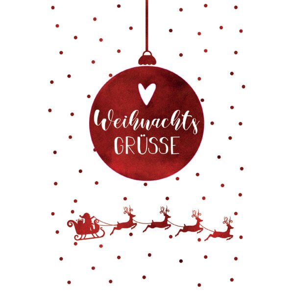 CACTUS Carte de Noël Boules de Noël rouges