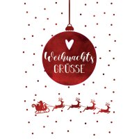 CACTUS Carte de Noël Boules de Noël rouges