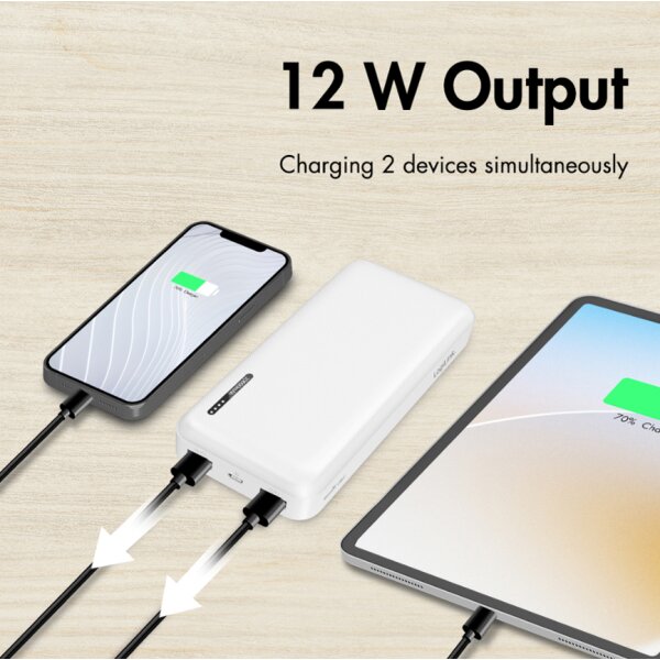 LogiLink Powerbank 20.000 mAh, 2x USB-A, 1x USB-C, weiss