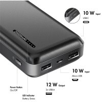 LogiLink Powerbank 20.000 mAh, 2x USB-A, 1x USB-C, weiss