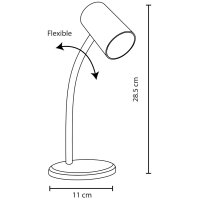 UNiLUX Lampe de bureau à LED LOU, pied, blanc