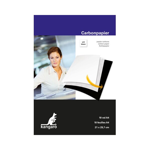 kangaro Durchschreibepapier, DIN A4, 10 Blatt, weiss