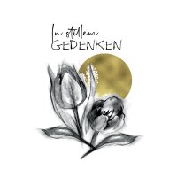 CACTUS Trauerkarte "Tulpen vor Mond"
