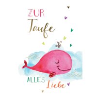 CACTUS Taufkarte "Blauer Wal"