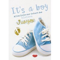 CACTUS Geburtskarte "Blaue Turnschuhe"