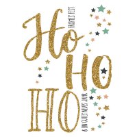 CACTUS Mini-Weihnachtskarte Ho Ho Ho, mit Glimmer