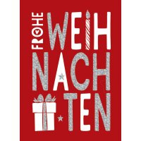 CACTUS Mini-Weihnachtskarte "Ho Ho Ho", mit...