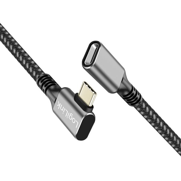 LogiLink Rallonge USB 3.2 Gen2,, boîtier alu, 1 m, noir/gris