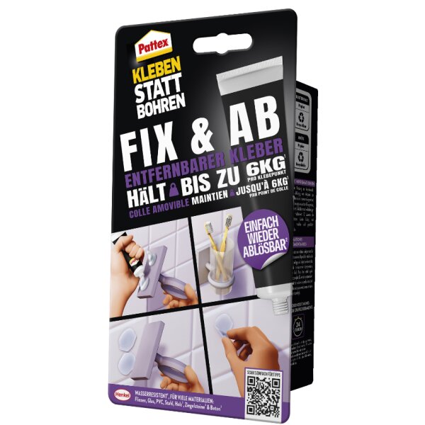 Pattex Montagekleber FIX & AB, transparent, 44 g Tube