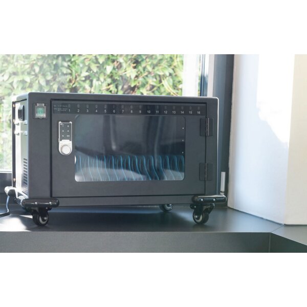 DIGITUS Mobiler Ladeschrank für Tablets, 16 Ladeplätze