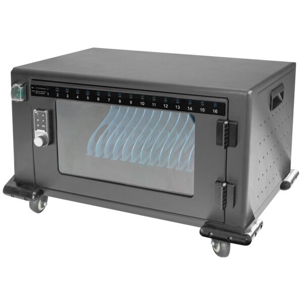 DIGITUS Mobiler Ladeschrank für Tablets, 16 Ladeplätze