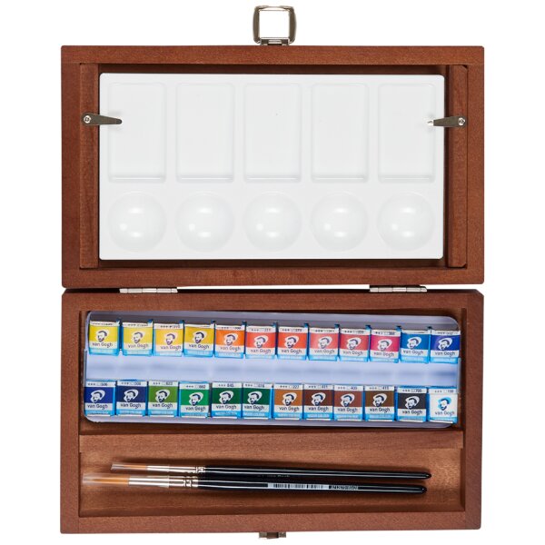 ROYAL TALENS Coffret en bois aquarelle Van Gogh, set de 24