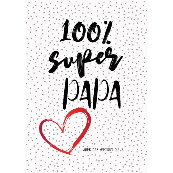 CACTUS Grusskarte "100% Super Papa"
