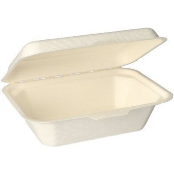 PAPSTAR Boîte à encas en canne à sucre pure, blanc