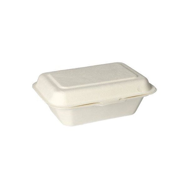PAPSTAR Boîte à encas en canne à sucre pure, blanc