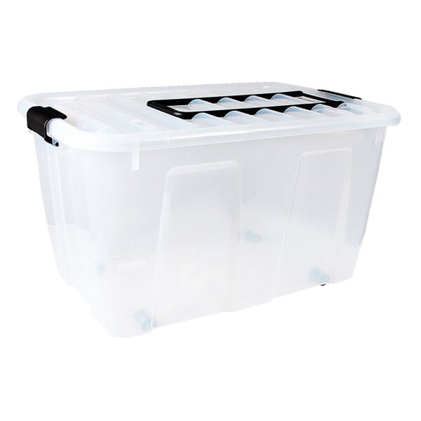 plast team Boîte de rangement HOME BOX, roulettes & poignée