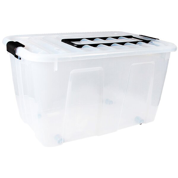 plast team Boîte de rangement HOME BOX, roulettes & poignée