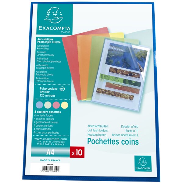 EXACOMPTA Sichth&uuml;lle, DIN A4, PP 0,12 mm, genarbt