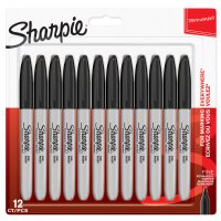 Sharpie Marqueur permanent FINE, blister de 12, noir