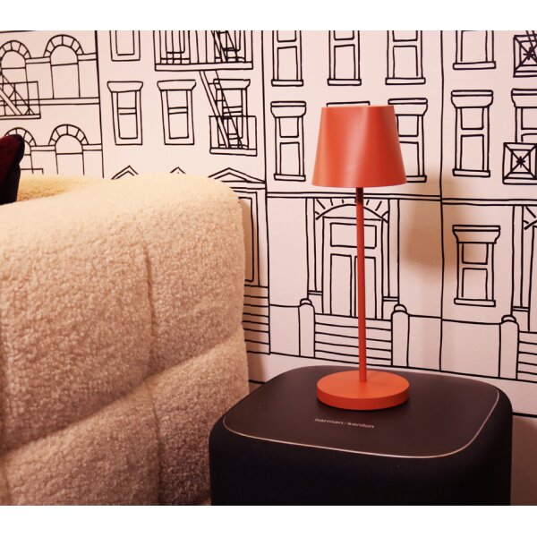 UNiLUX Lampe de table LED rechargeable AVA, sur pied, brique