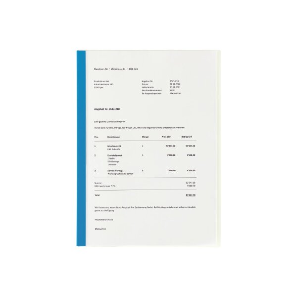 KOLMA Offertmappe Plast. A4 10.742.20 Boden opak weiss