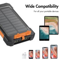LogiLink Powerbank mit Solar, 6.000 mAh, schwarz orange