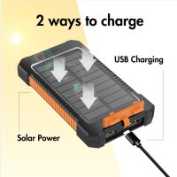 LogiLink Powerbank mit Solar, 6.000 mAh, schwarz orange