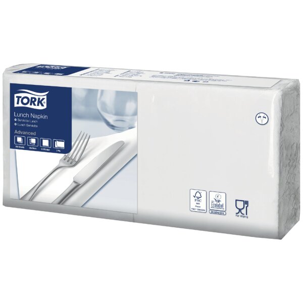 TORK Lunch-Servietten, 328 x 325 mm, 2-lagig, weiss