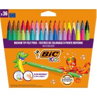BIC Kids Fasermaler Kid Couleur medium, 36er Kartonetui
