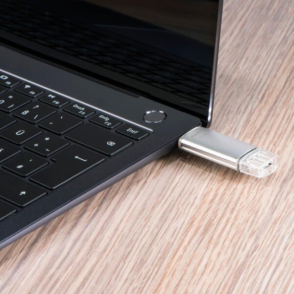 hama USB 3.0 3.1 Speicherstick "C-Laeta", 128 GB, silber