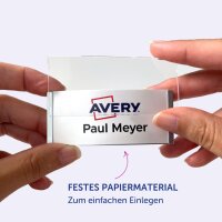 AVERY Einsteck-Namensschild, 190 g qm, 74 x 34 mm, weiss