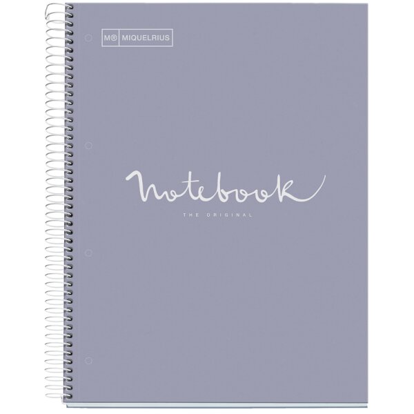 MIQUELRIUS Cahier à spirale Notebook EMOTIONS, A4, gris