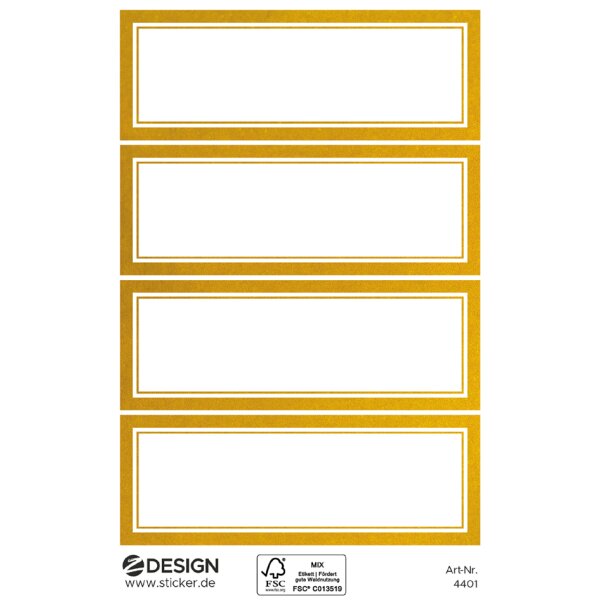 ZDesign HOME Haushalts-Etiketten, Rahmen gold, 50 mm