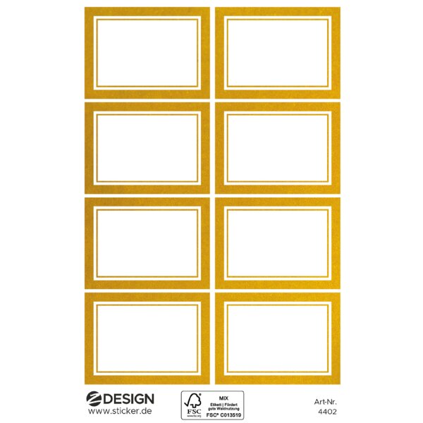 ZDesign HOME Haushalts-Etiketten, Rahmen gold, 50 mm