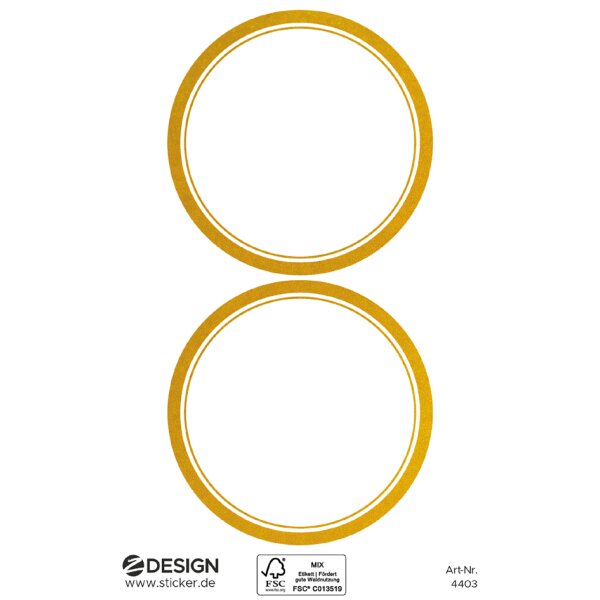 ZDesign HOME Haushalts-Etiketten, Rahmen gold, 50 mm