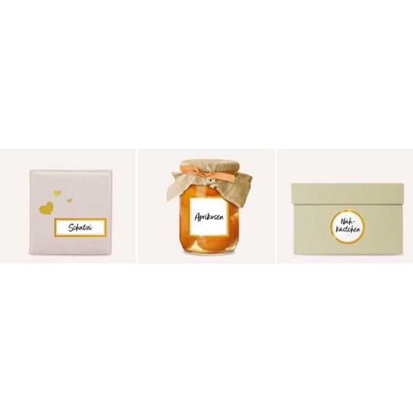 ZDesign HOME Haushalts-Etiketten, Rahmen gold, 50 mm