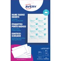 AVERY Insert imprimable pour badge, 90 x 60 mm, blanc