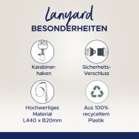 AVERY Tour de cou, rPET, floral, 20 x 440 mm