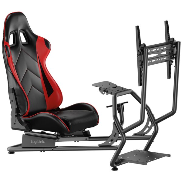 LogiLink Racing-Simulator Cockpit mit Monitorhalterung